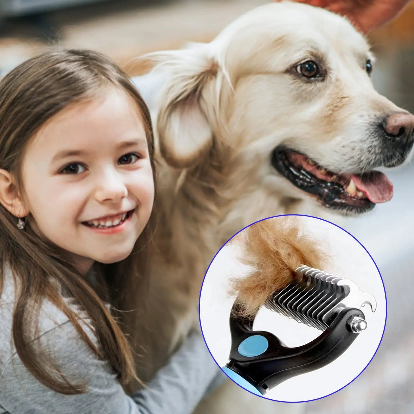 Dog & Cat Deshedding Brush: Pet Hair Remover