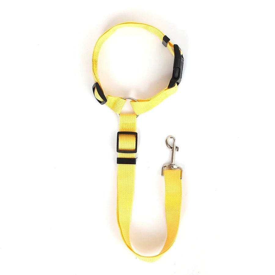 Solid Nylon Pet Safety Belt: Car Seat Leash