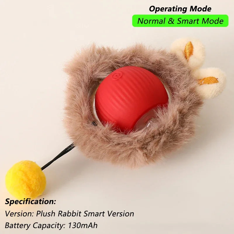 Automatic Rolling Cat Ball Toy: Rechargeable Smart Mouse