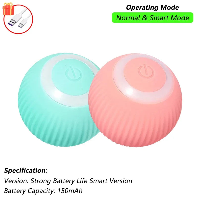 Automatic Rolling Cat Ball Toy: Rechargeable Smart Mouse