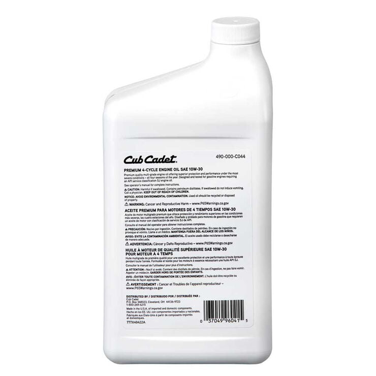 Cub Cadet SAE 10W-30 Engine Oil – 32 oz