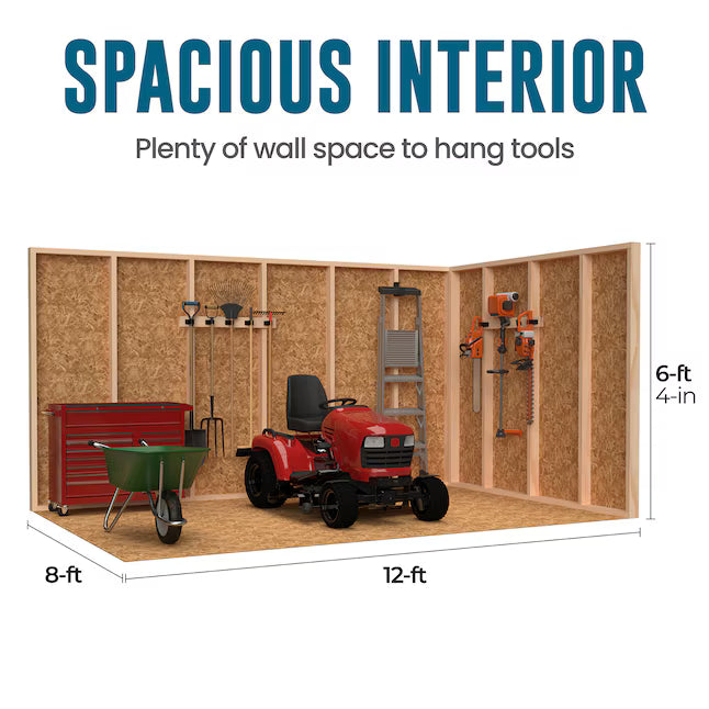 Heartland Coronado 12′ x 8′ Gable Engineered Storage Shed with Floor Durable Outdoor Wood Building