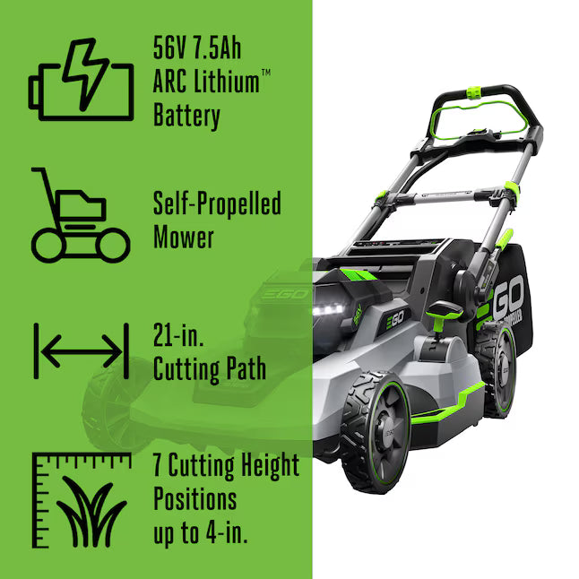EGO POWER+ 600 Series Touch Drive 21-in 56-volt, Self-propelled Battery Mower with (1) 7.5 Ah Battery Included