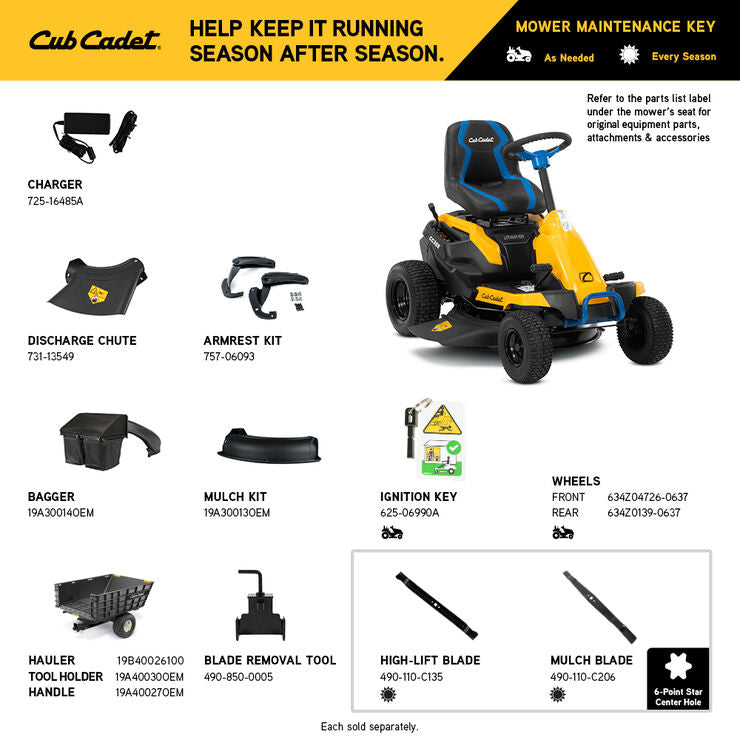 Cub Cadet CC30E 30-in. 56V Riding Lawn Mower