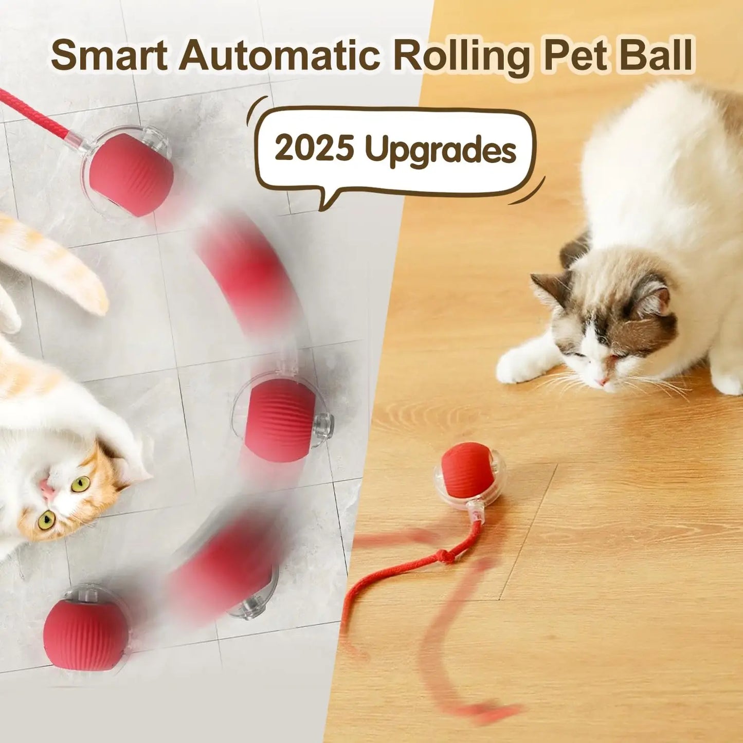 Automatic Rolling Cat Ball Toy: Rechargeable Smart Mouse
