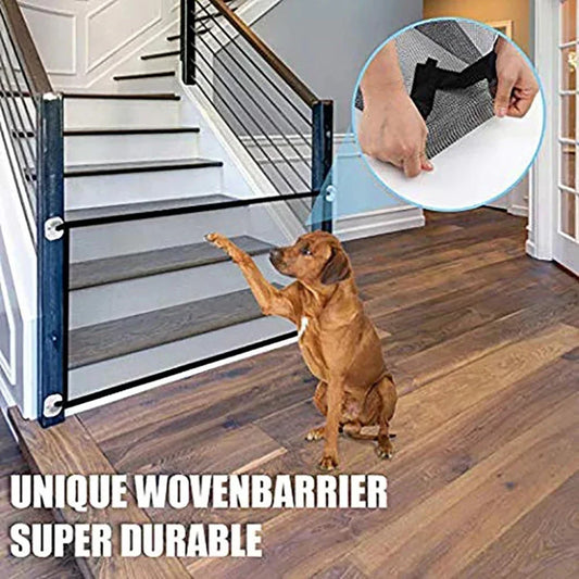 Folding Mesh Pet Gate: Portable Safety Barrier