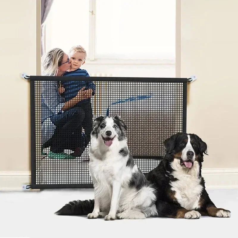 Folding Mesh Pet Gate: Portable Safety Barrier