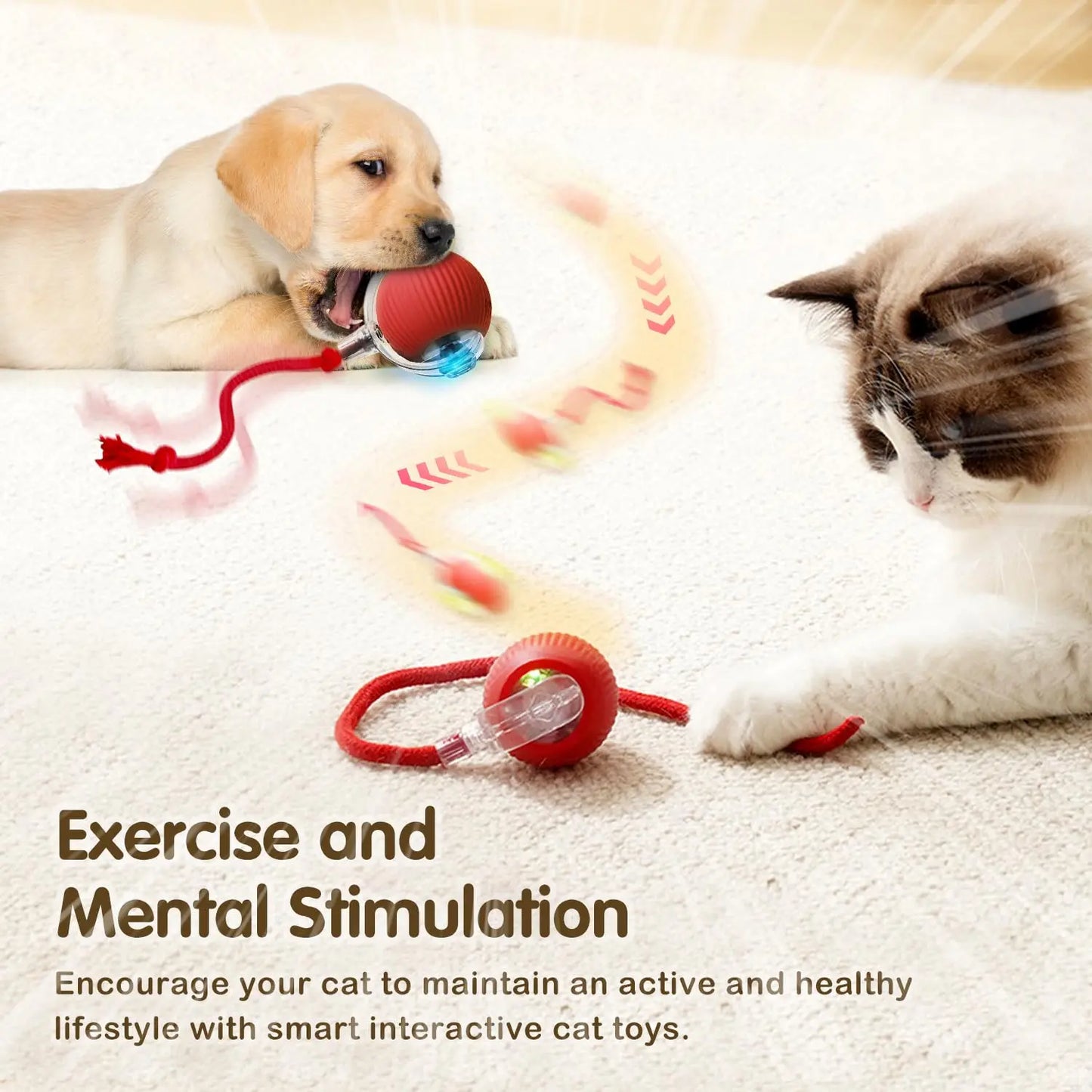 Automatic Rolling Cat Ball Toy: Rechargeable Smart Mouse