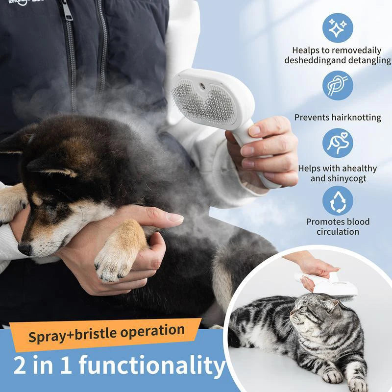 Steam Pet Brush: Dog & Cat Hair Remover