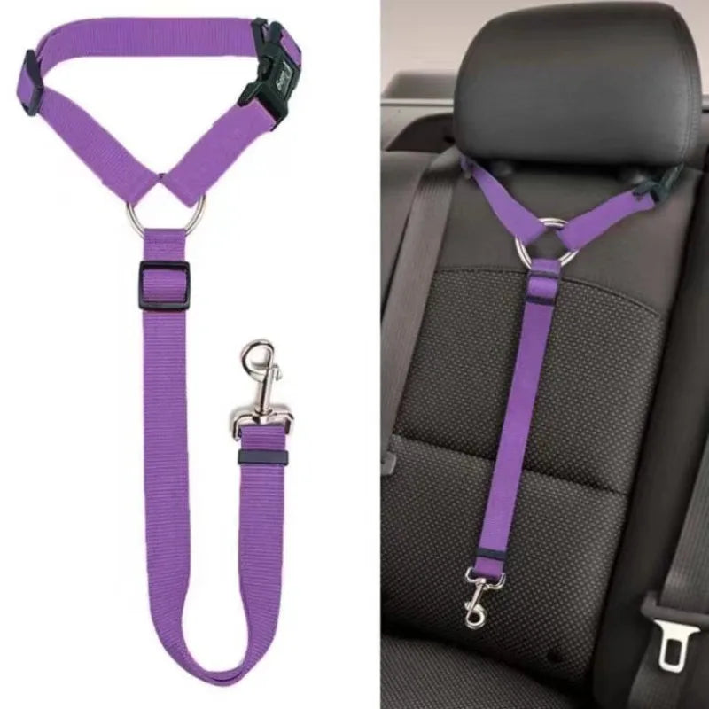 Solid Nylon Pet Safety Belt: Car Seat Leash