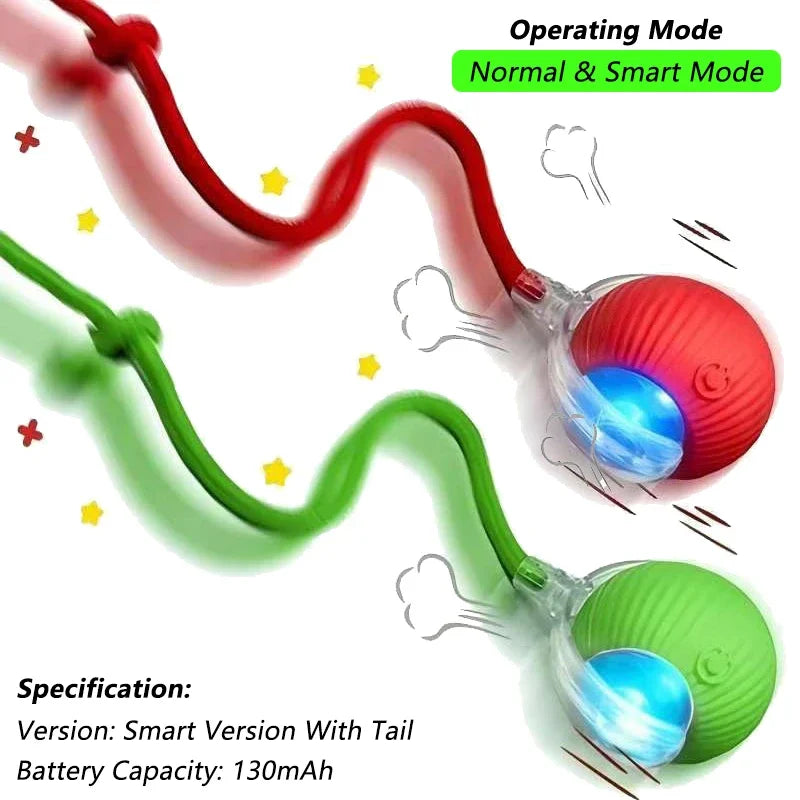 Automatic Rolling Cat Ball Toy: Rechargeable Smart Mouse