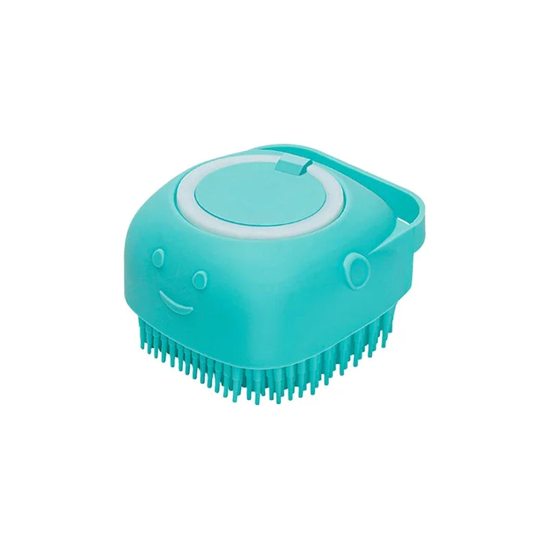 Silicone Pet Bath Brush: Shampoo Dispensing Massager