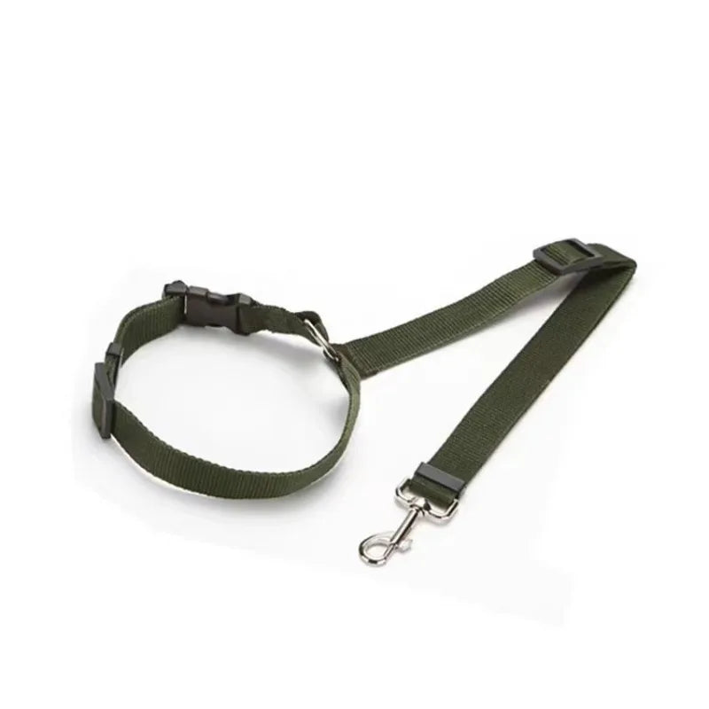 Solid Nylon Pet Safety Belt: Car Seat Leash