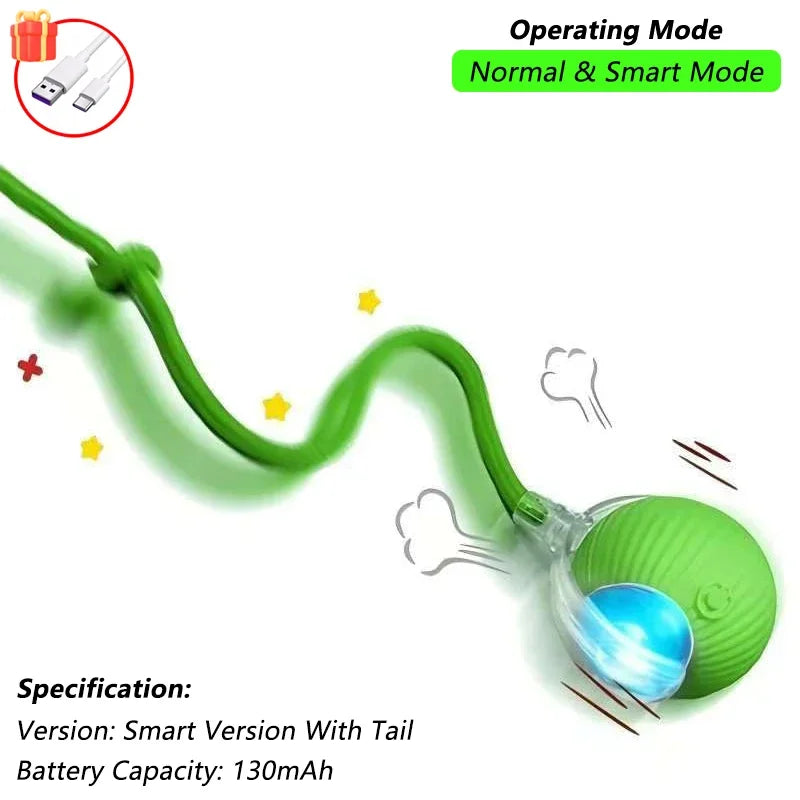 Automatic Rolling Cat Ball Toy: Rechargeable Smart Mouse