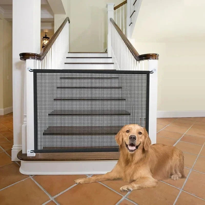 Folding Mesh Pet Gate: Portable Safety Barrier