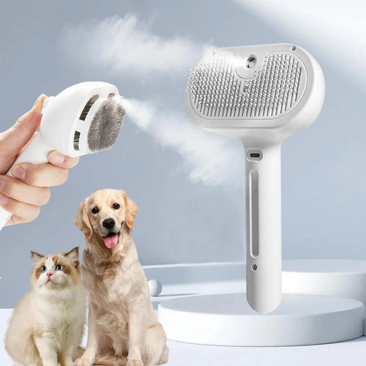 Steam Pet Brush: Dog & Cat Hair Remover