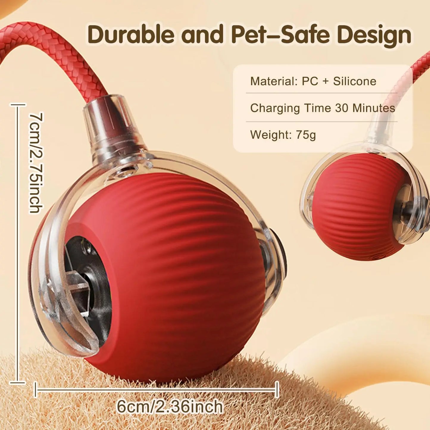 Automatic Rolling Cat Ball Toy: Rechargeable Smart Mouse