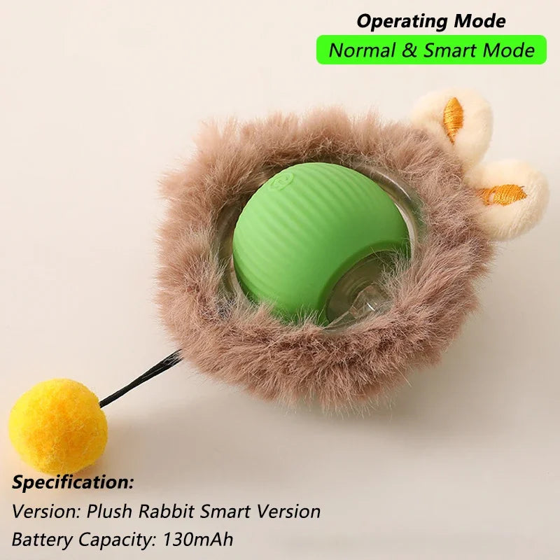 Automatic Rolling Cat Ball Toy: Rechargeable Smart Mouse