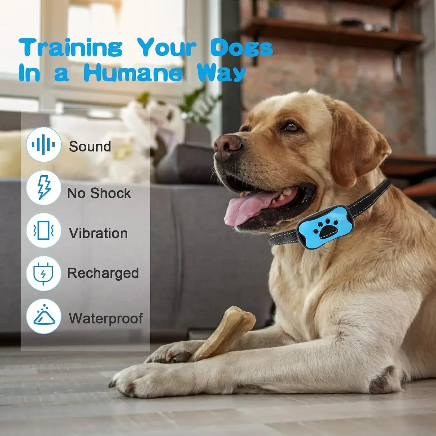 Pet Dog Anti Barking Device USB Rechargeable Dogs Training Collar ar