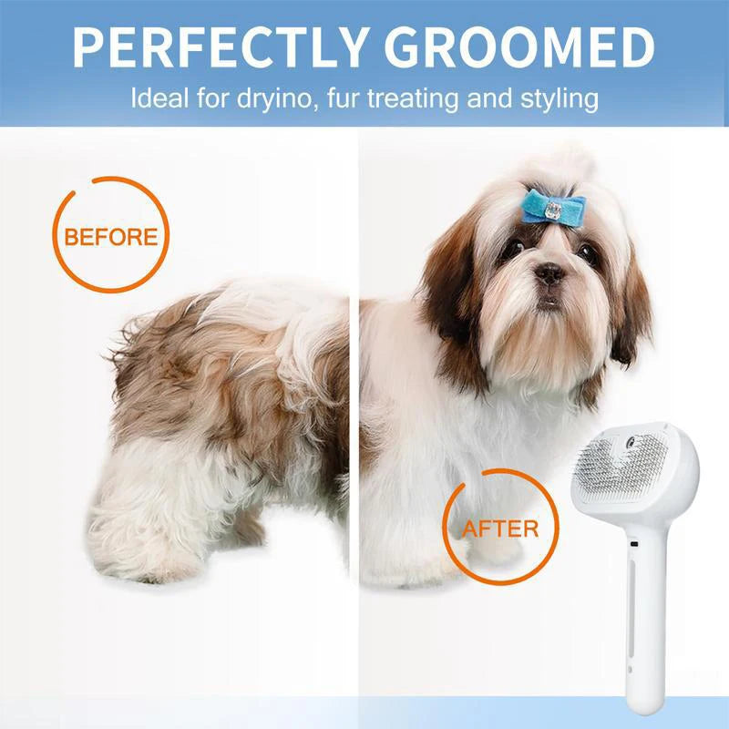 Steam Pet Brush: Dog & Cat Hair Remover