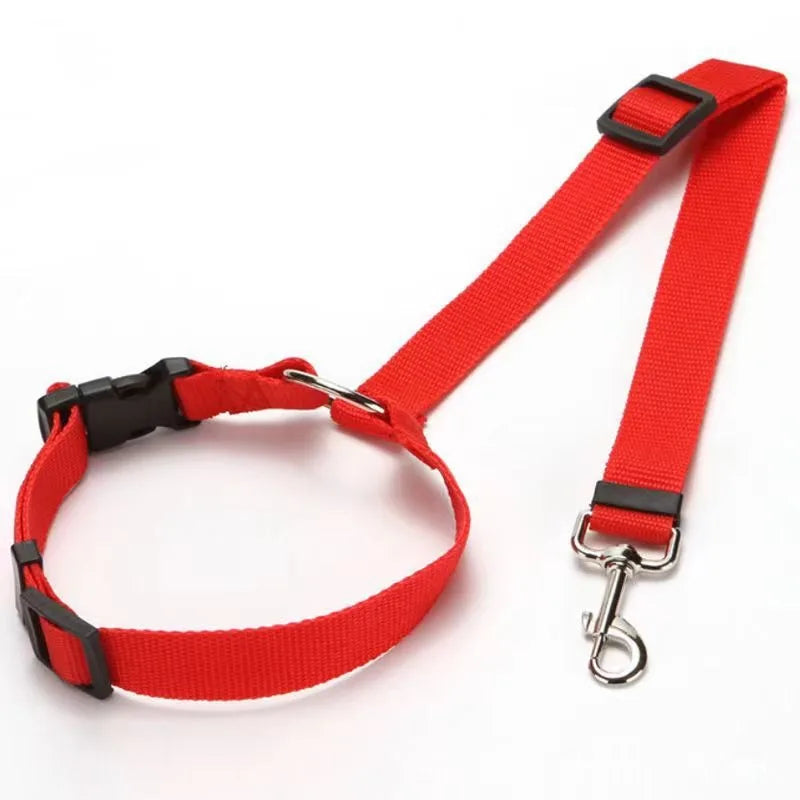 Solid Nylon Pet Safety Belt: Car Seat Leash
