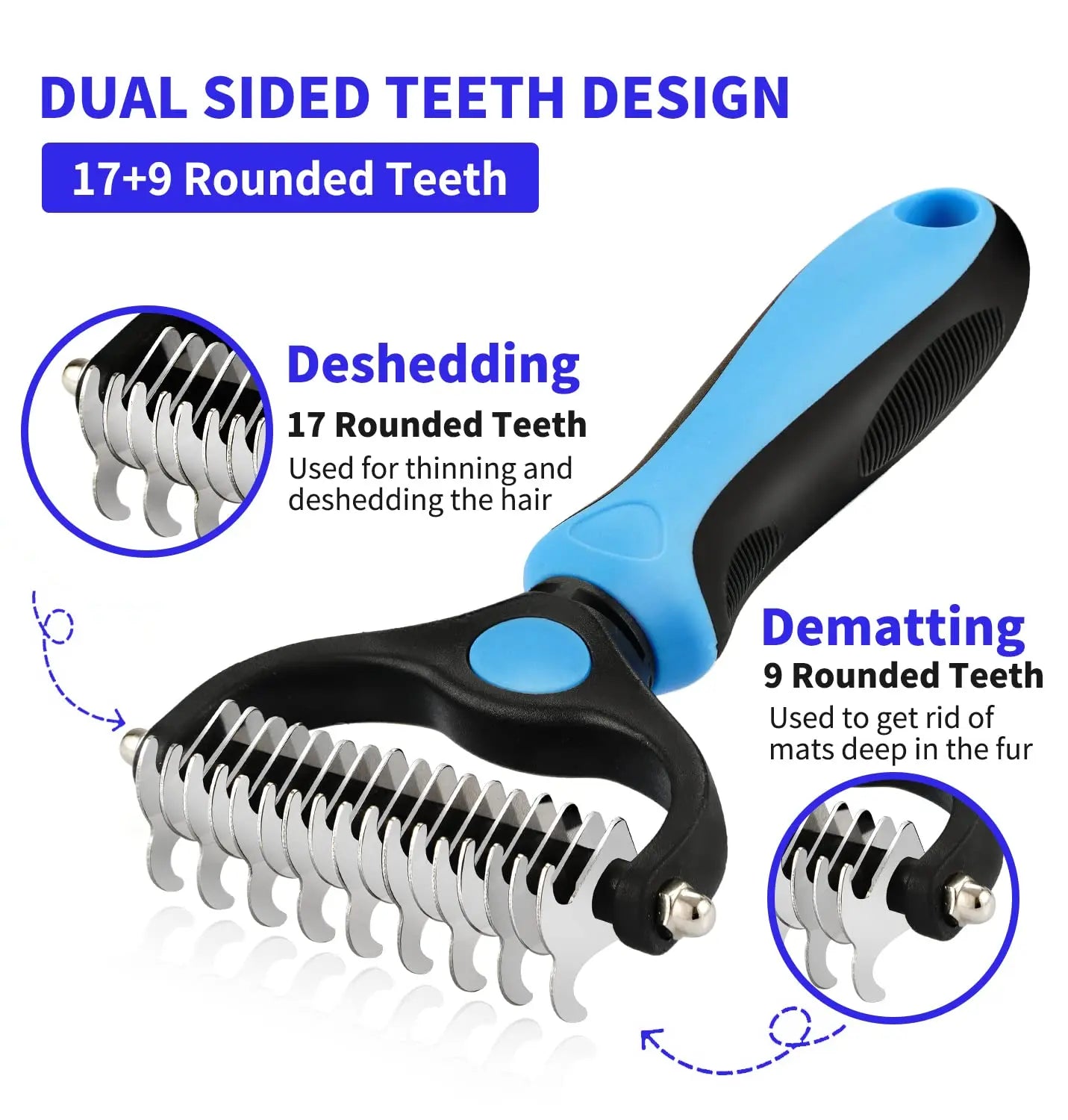 Dog & Cat Deshedding Brush: Pet Hair Remover