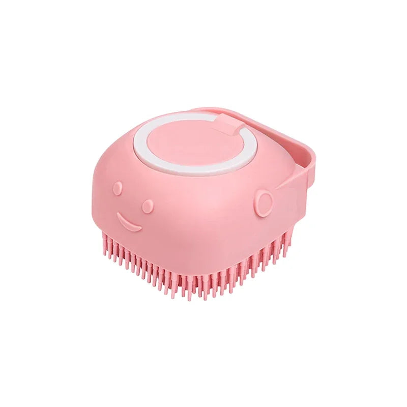 Silicone Pet Bath Brush: Shampoo Dispensing Massager