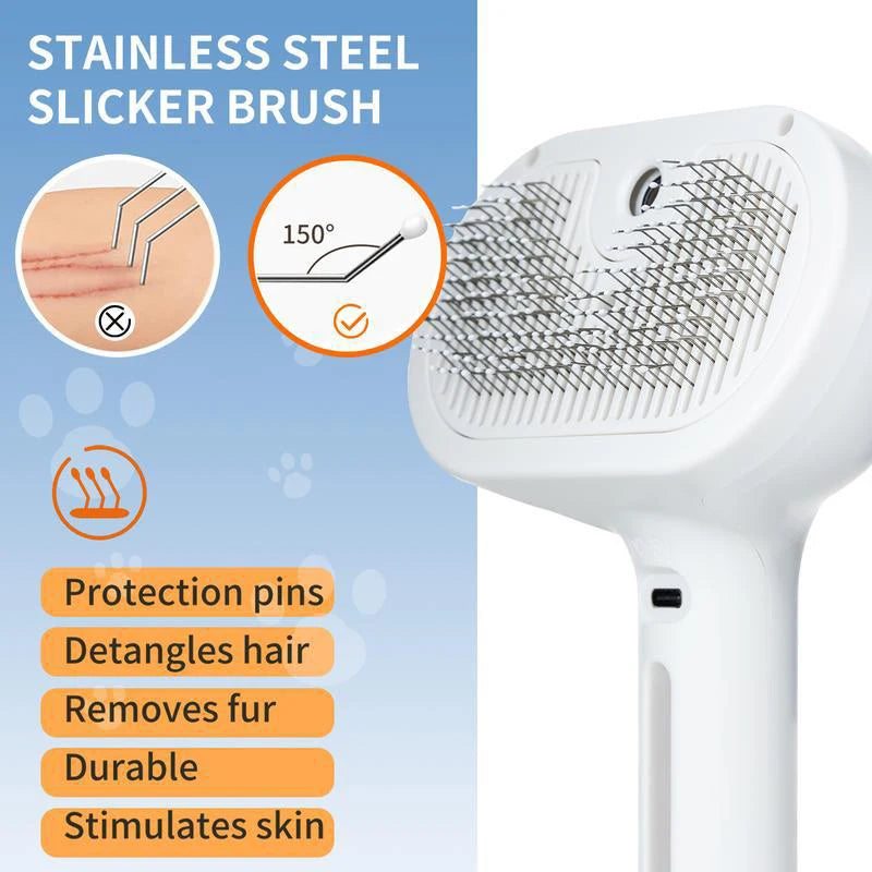 Steam Pet Brush: Dog & Cat Hair Remover