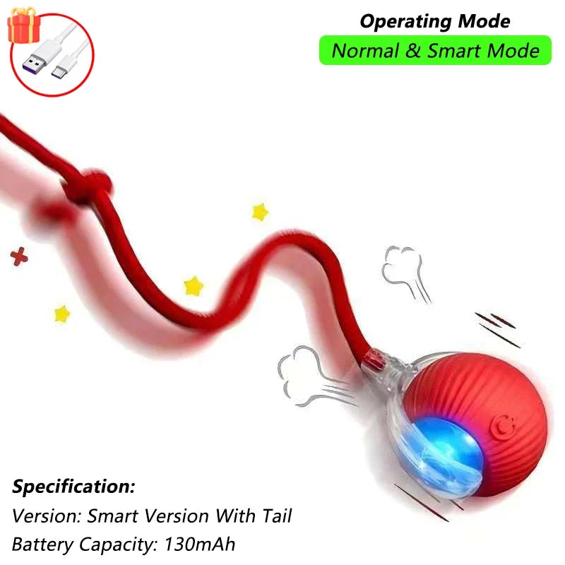 Automatic Rolling Cat Ball Toy: Rechargeable Smart Mouse