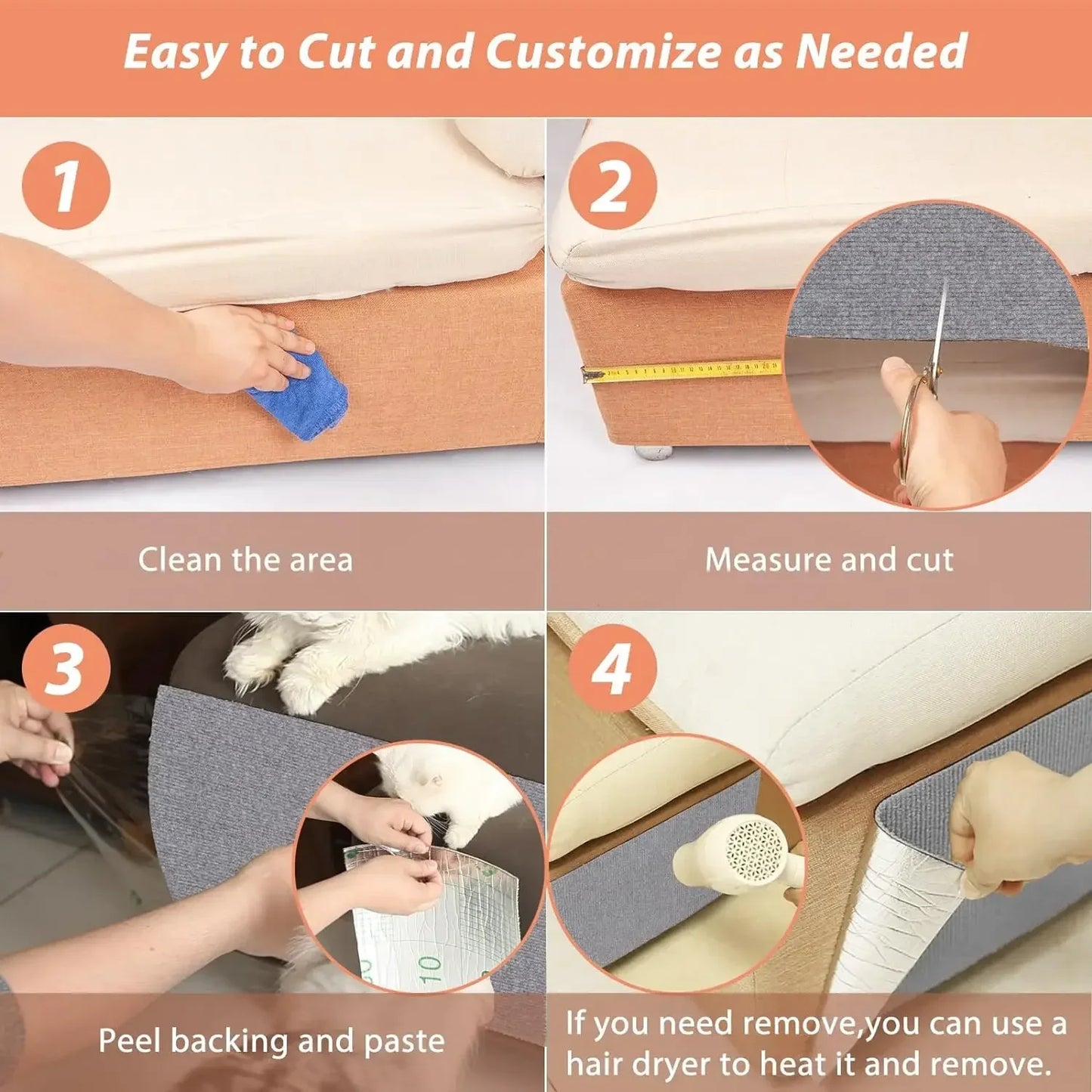 Self-Adhesive Cat Scratching Mat: Furniture Protection