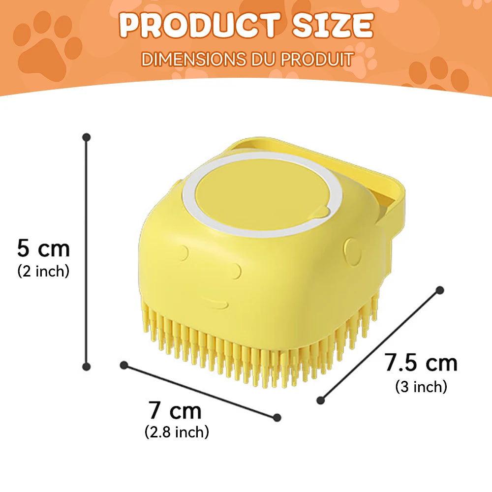 Silicone Pet Bath Brush: Shampoo Dispensing Massager