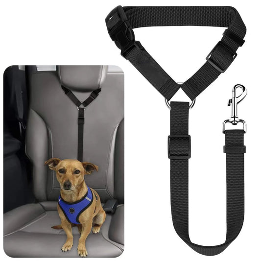 Solid Nylon Pet Safety Belt: Car Seat Leash
