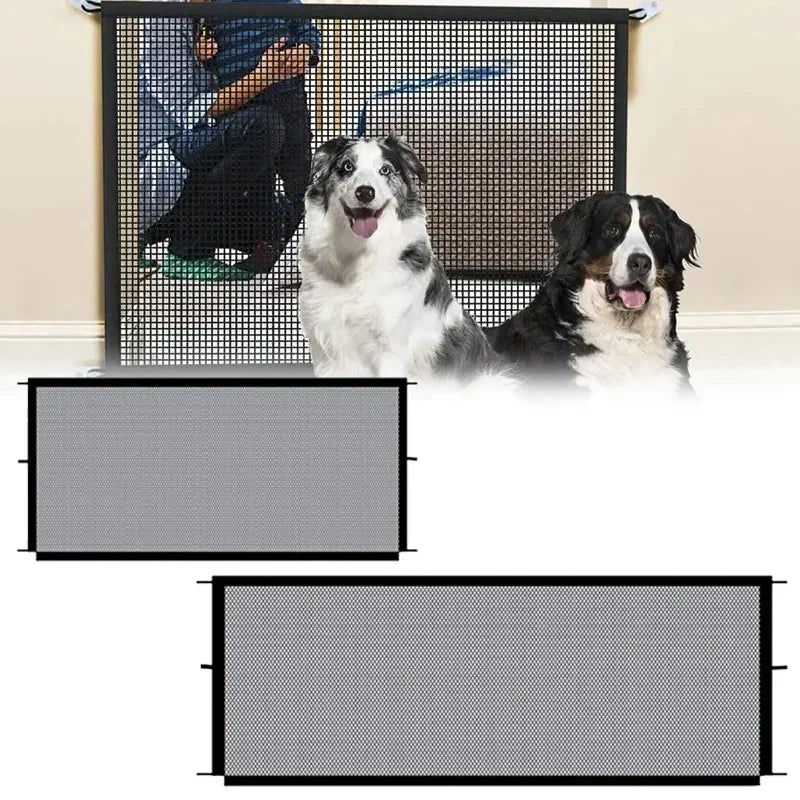 Folding Mesh Pet Gate: Portable Safety Barrier