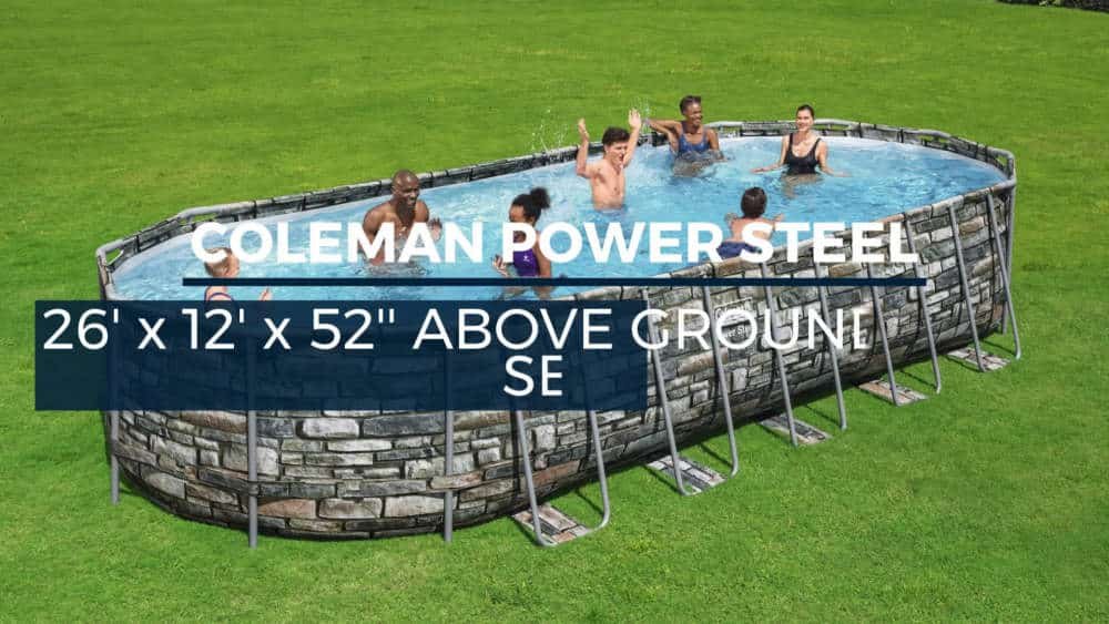 Coleman Power Steel 26’ x 12’ x 52” Oval Above Ground Pool Set